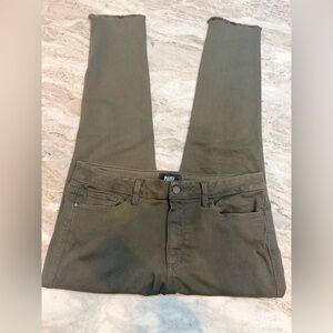 PAIGE Hoxton Ankle Peg Skinny Jeans Olive Green Size 31 Made USA